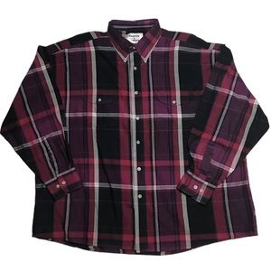 Mens Wrangler Painted Desert Western Shirt Size XXL Plaid Black Purple Button